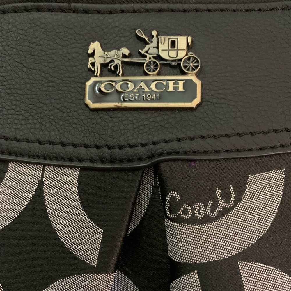 COACH Black & Grey Y2K Monogram Logo Signature Canvas Crossbody Satchel Bag - Picture 8 of 11